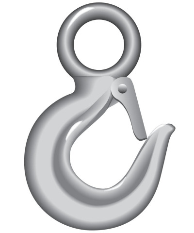 P-6714A Green Pin Alloy Eye Hoist Hooks with Safety Latch, Painted Red, Grade 8