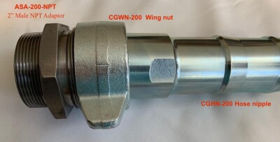 Adapter to connect female wing nut to NPT females