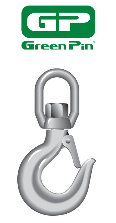 P-6703A Green Pin Swivel Hooks with Safety Latch, Grade 8