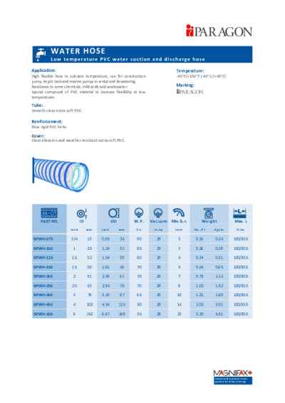 BLFW WATER HOSES PVC Lay-Flat Water Discharge Hose by Paragon