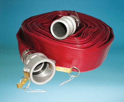 4504 ASSEMBLY - COUPLED 50Ft COIL WINE RED PVC WATER DISCHARGE HOSE - MED. DUTY by Jason Industrial