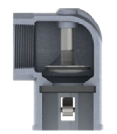 G-ELBOW COUPLER WITH CHECK VALVE FEMALE NPT THREAD X COUPLER 90 degree by PT Coupling