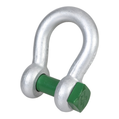 G-4164 - Green Pin Bow Shackle SQ, Bow Shackle With Square Headed Screw Pin