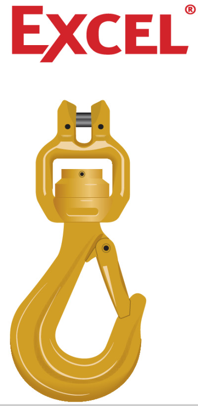 CSECA - EXCEL Swivel Sling Hook with Clevis EN1677-2, Grade 8