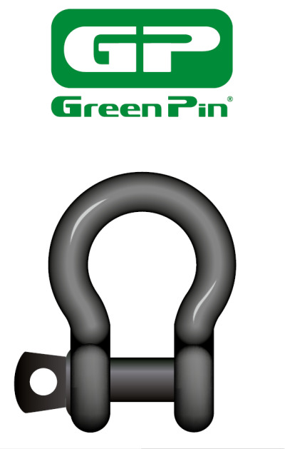 G-4161T - Green Pin Theatre Shackle SC, Matte Black Bow Shackle With Screw Collar Pin