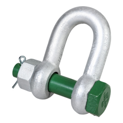 G-4153 - Green Pin Shackle BN, Standard Dee Shackle With Safety Bolt