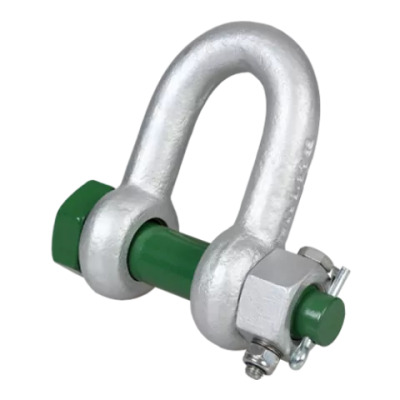 G-4133 - Green Pin Shackle FN, Standard Dee Shackle With Safety Bolt And Fixed Nut