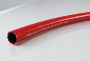 Red EPDM Synthetic Rubber Air & Water Hose 3/8 ID x 0.7 OD with 3/8 NPT Male Fitting Connections | Length: 6 ft