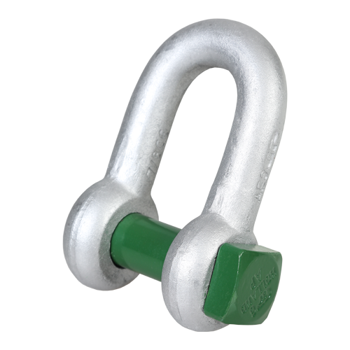 8.5 tonnes Galvanised Steel Green Screw Pin Safety Bow Shackle 