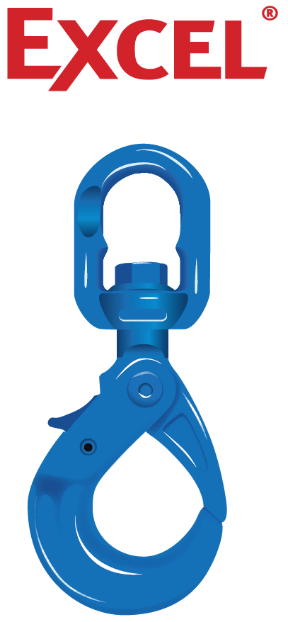 UXLE - Green Pin® Self Locking Hook SE GR10, Grade 10 self locking hook  with swivel –